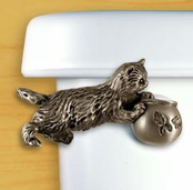 Poignée chasse d'eau décorée chats